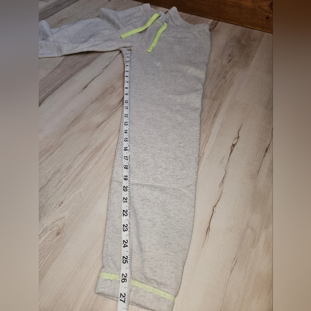GAP Light Gray Sweat Joggers with Neon Yellow Drawstring - Picture 5 of 12